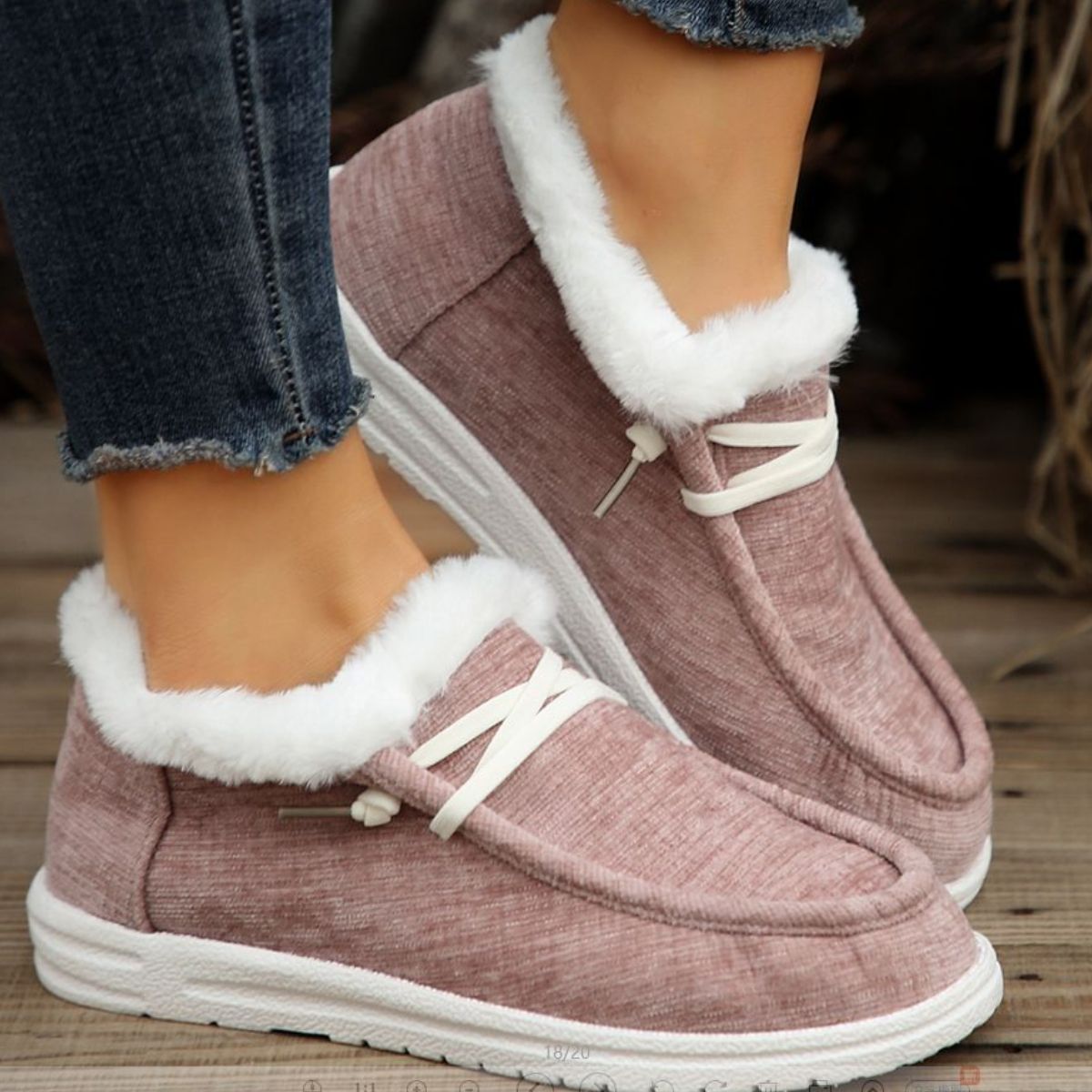 Lace Up Round Toe Furry Sneakers 2668south