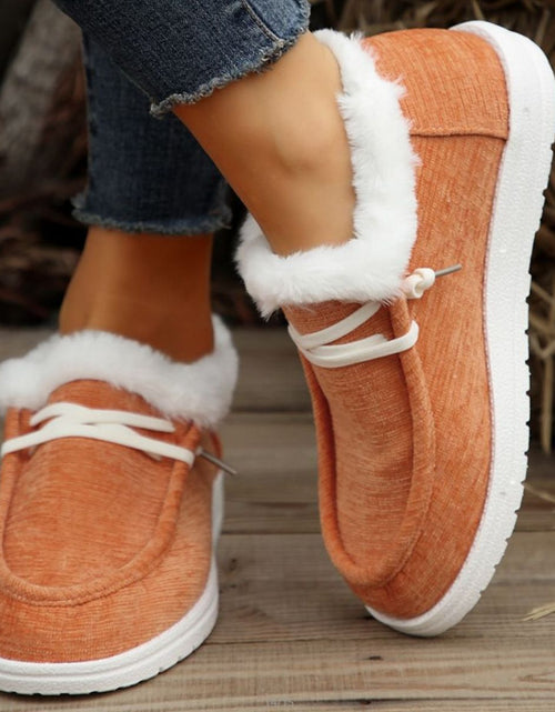 Load image into Gallery viewer, Lace Up Round Toe Furry Sneakers 2668south
