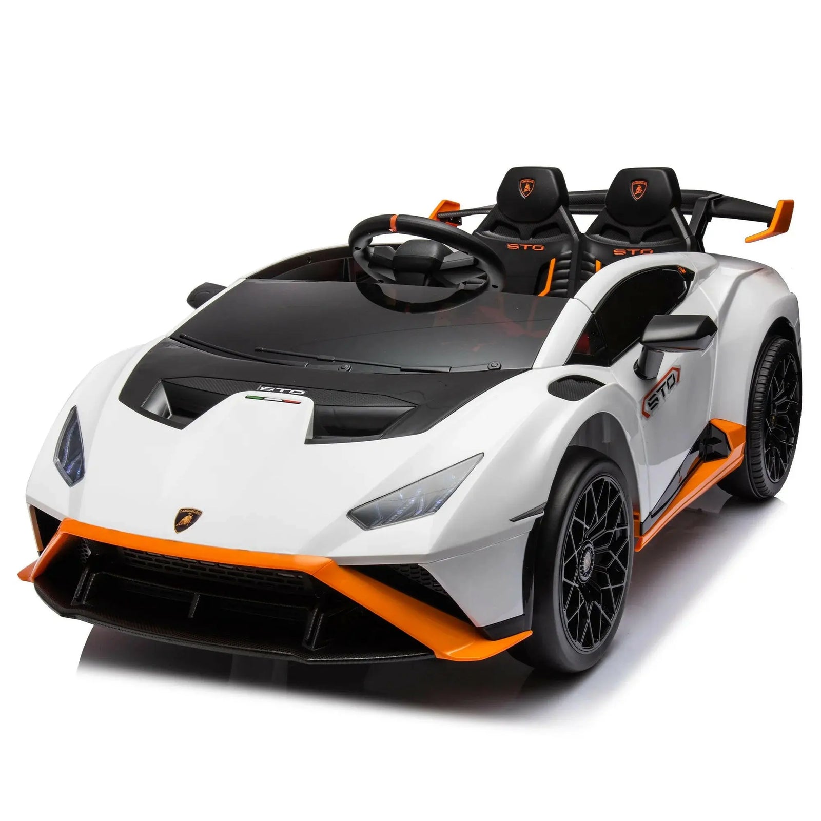 Lamborghini 24 V Ride on Sports Car with Remote Control, Licensed Lamborghini STO Battery Powered Ride on Toy Cars W/Dynamic Music/360° Spin/Drift/Bluetooth/Led Light, Electric Car for Kids 3-8, Gray 2668south