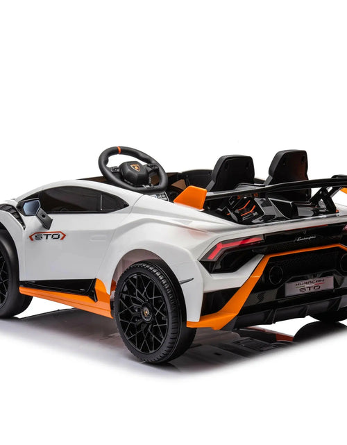 Load image into Gallery viewer, Lamborghini 24 V Ride on Sports Car with Remote Control, Licensed Lamborghini STO Battery Powered Ride on Toy Cars W/Dynamic Music/360° Spin/Drift/Bluetooth/Led Light, Electric Car for Kids 3-8, Gray 2668south
