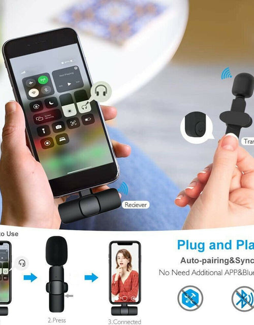 Load image into Gallery viewer, Lavalier Mini Microphone Wireless Audio Video Recording With Phone Charging Wireless Lavalier Microphone Broadcast Lapel Microphones Set Short Video Recording Chargeable Handheld Microphone Live Stre 2668south
