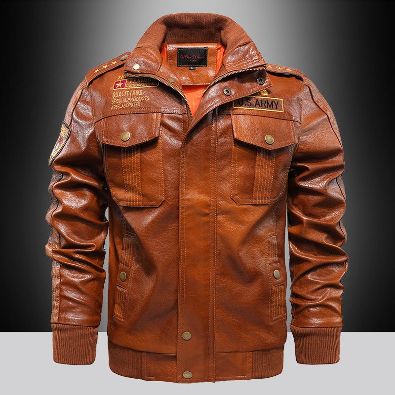 Leather Jacket Men's Stand-up Collar Slim Fit Short 2668south