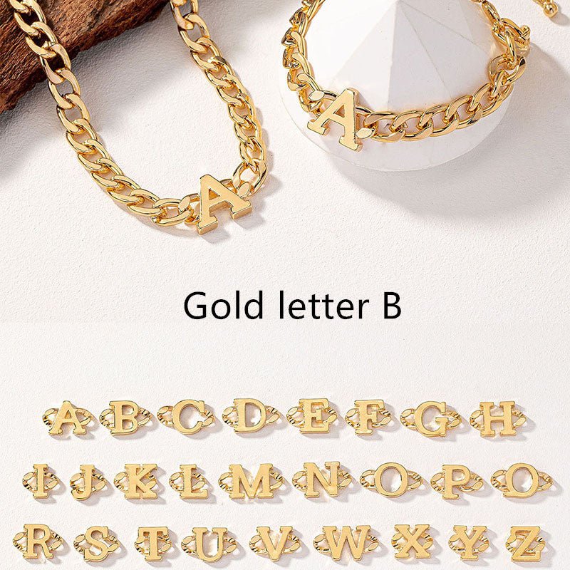 Letter Necklace Bracelet Set Fashion Women 2668south