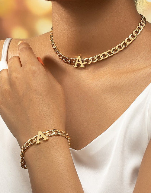 Load image into Gallery viewer, Letter Necklace Bracelet Set Fashion Women 2668south
