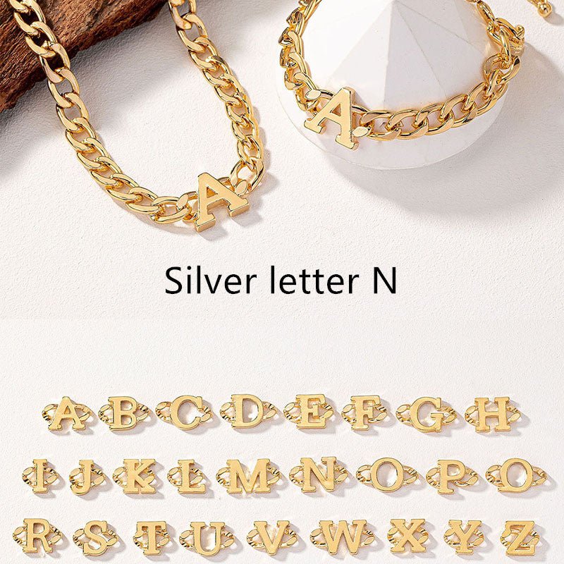 Letter Necklace Bracelet Set Fashion Women 2668south