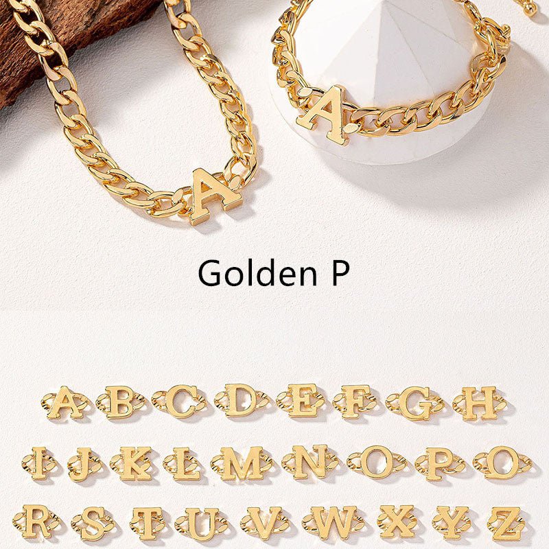 Letter Necklace Bracelet Set Fashion Women 2668south