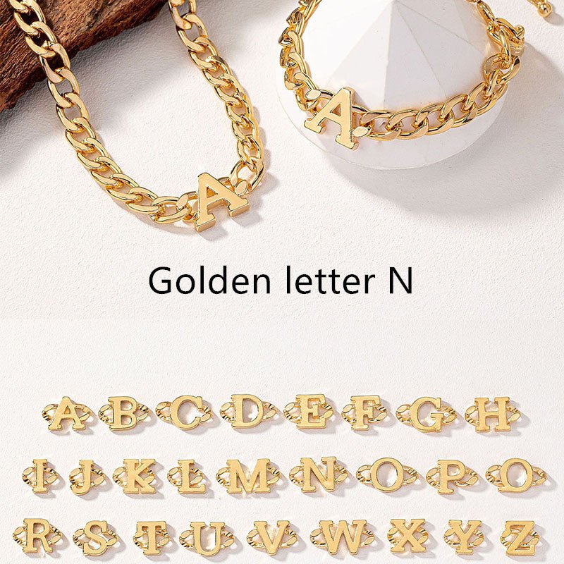 Letter Necklace Bracelet Set Fashion Women 2668south