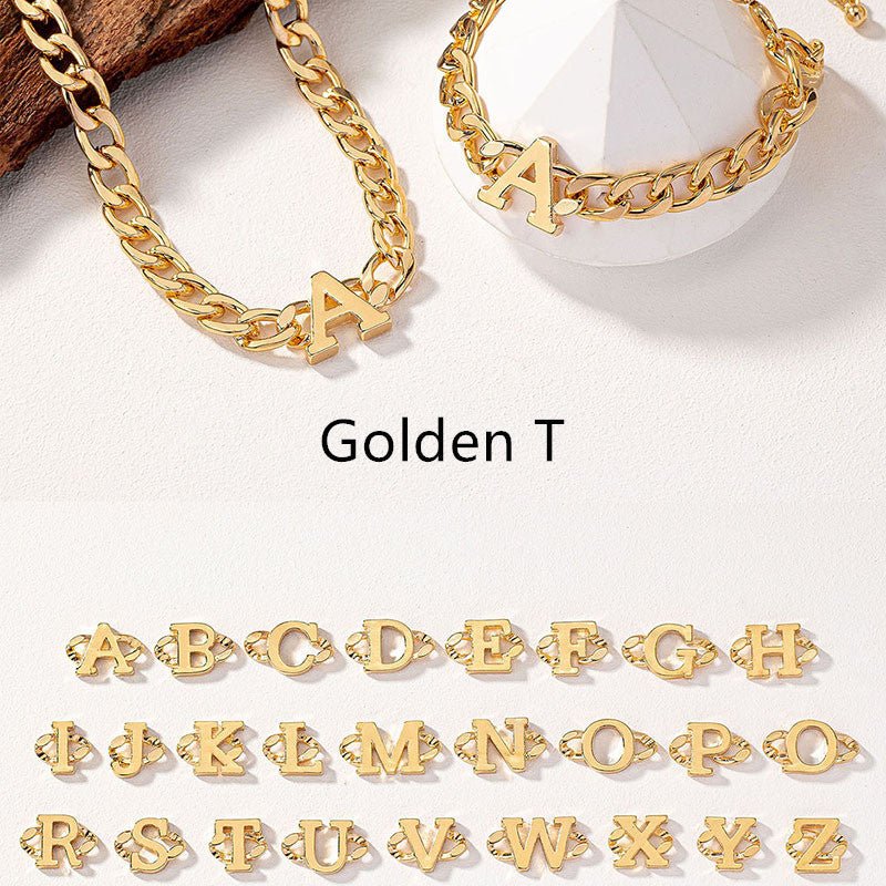 Letter Necklace Bracelet Set Fashion Women 2668south