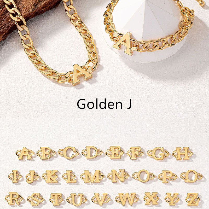 Letter Necklace Bracelet Set Fashion Women 2668south