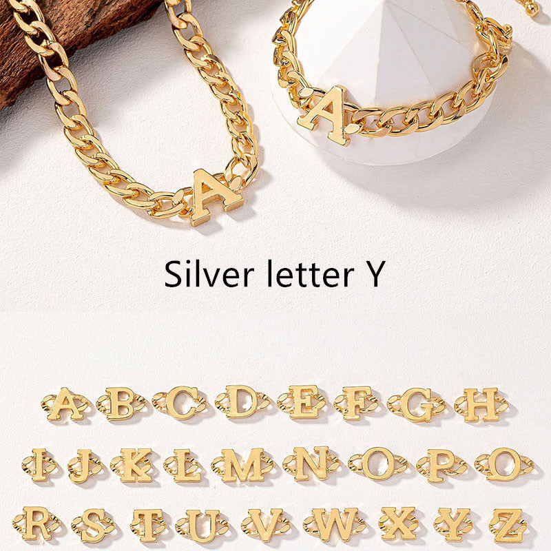 Letter Necklace Bracelet Set Fashion Women 2668south