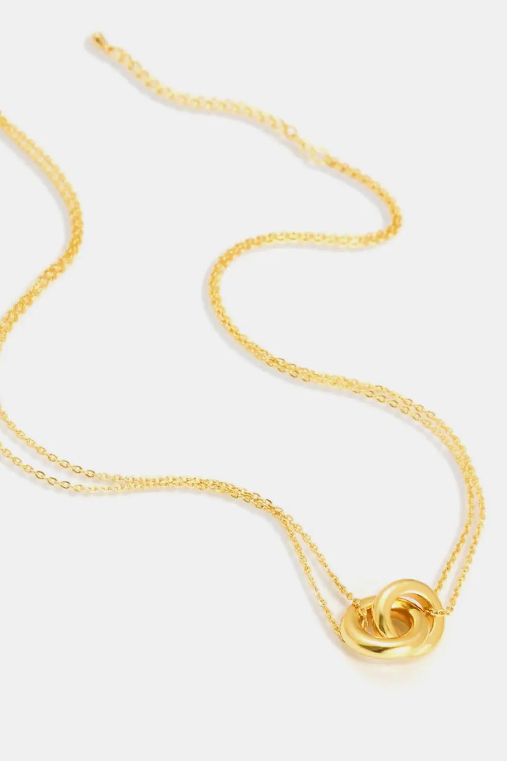 Linked Ring Pendant Chain Necklace 2668south