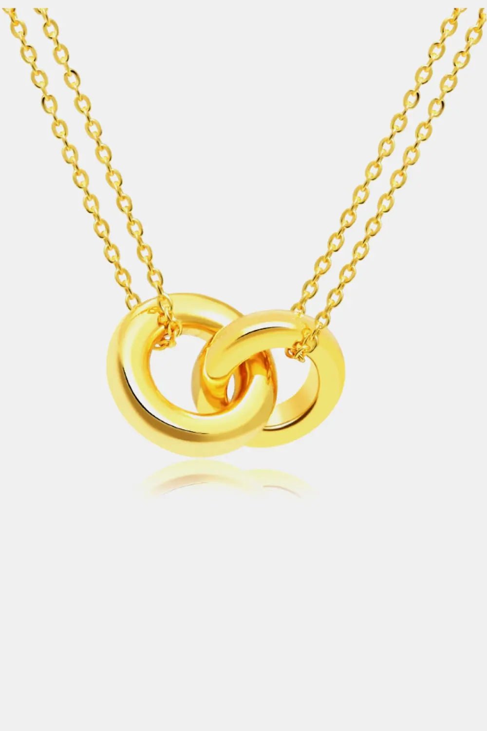 Linked Ring Pendant Chain Necklace 2668south