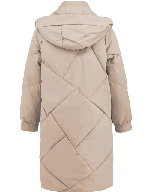 Load image into Gallery viewer, Long Sleeve Longline Hooded Winter Coat with Pockets 2668south
