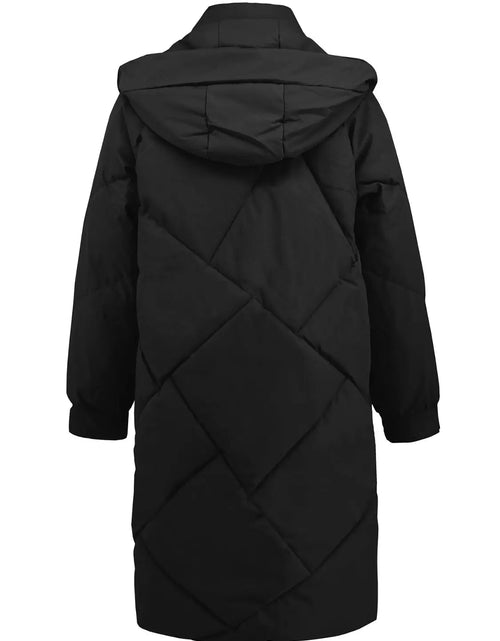 Load image into Gallery viewer, Long Sleeve Longline Hooded Winter Coat with Pockets 2668south
