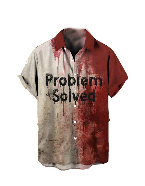 Load image into Gallery viewer, Loose Bloody Printed Casual Men&#39;s Clothing Shirt 2668south
