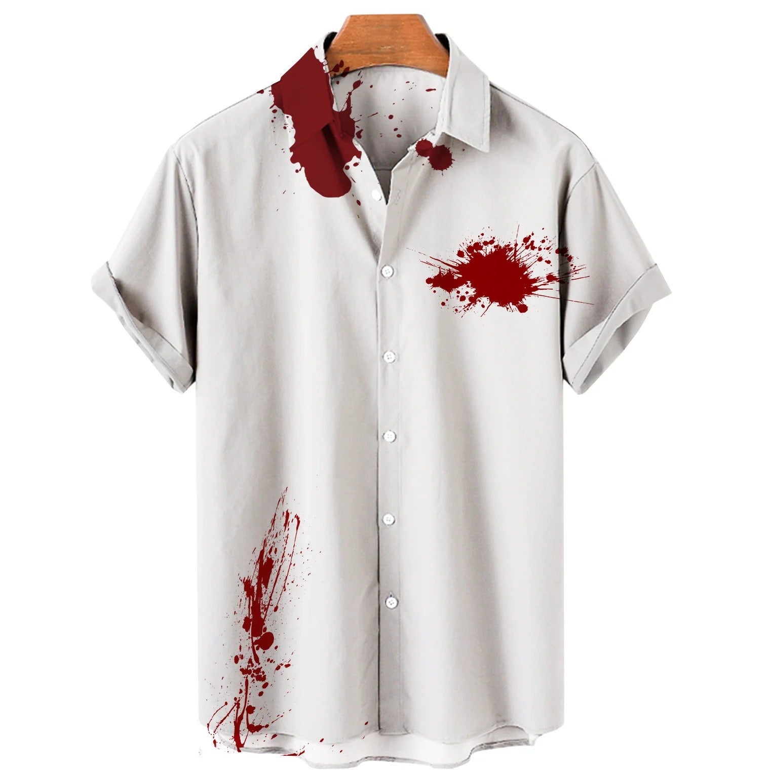 Loose Bloody Printed Casual Men's Clothing Shirt 2668south