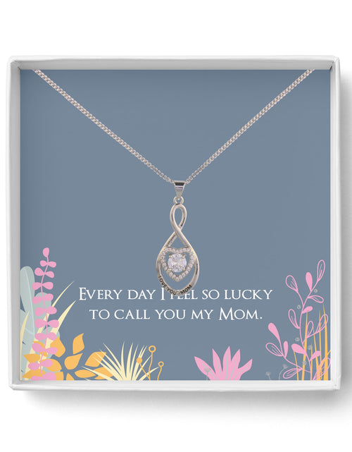 Load image into Gallery viewer, Love You Mom Knot Heart Pendant Necklace 2668south
