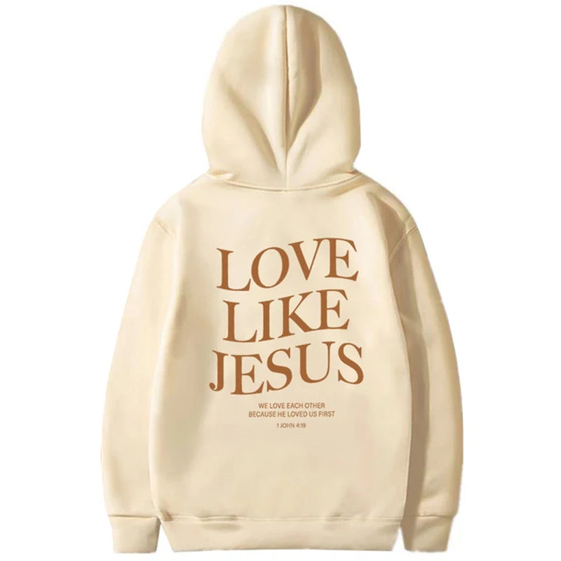 Love like Jesus Inspirational Christian Hoodie Faith Based Religious Hoodies Christian Apparel Bible Verse Jesus Sweatshirt Top 2668south