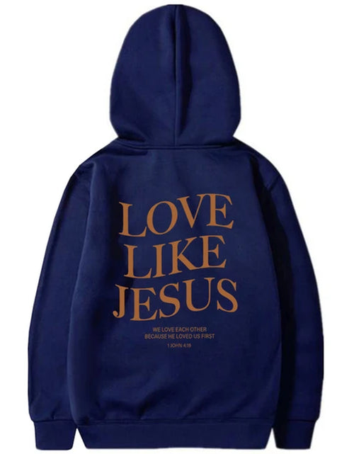 Load image into Gallery viewer, Love like Jesus Inspirational Christian Hoodie Faith Based Religious Hoodies Christian Apparel Bible Verse Jesus Sweatshirt Top 2668south
