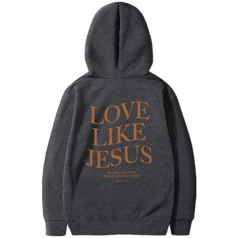 Love like Jesus Inspirational Christian Hoodie Faith Based Religious Hoodies Christian Apparel Bible Verse Jesus Sweatshirt Top 2668south