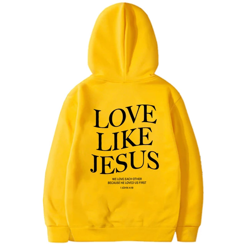 Love like Jesus Inspirational Christian Hoodie Faith Based Religious Hoodies Christian Apparel Bible Verse Jesus Sweatshirt Top 2668south