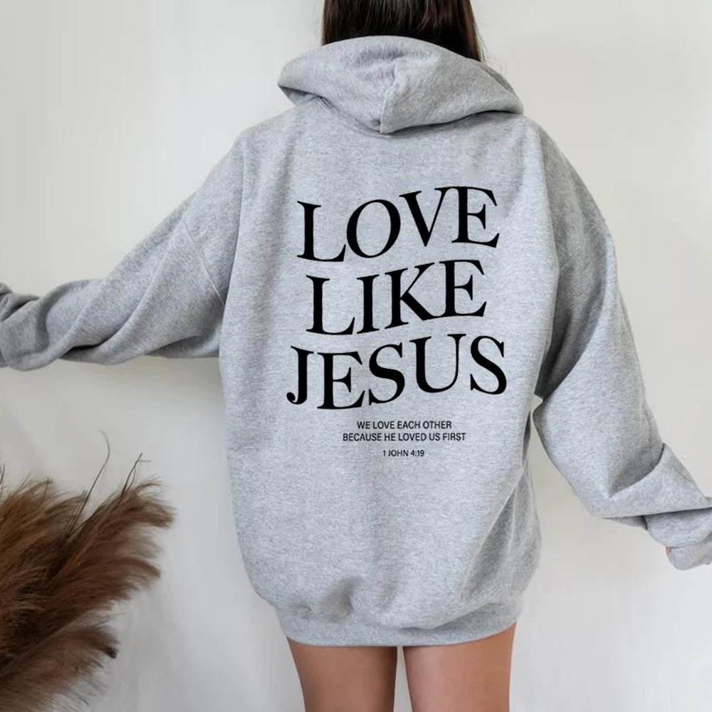 Love like Jesus Inspirational Christian Hoodie Faith Based Religious Hoodies Christian Apparel Bible Verse Jesus Sweatshirt Top 2668south