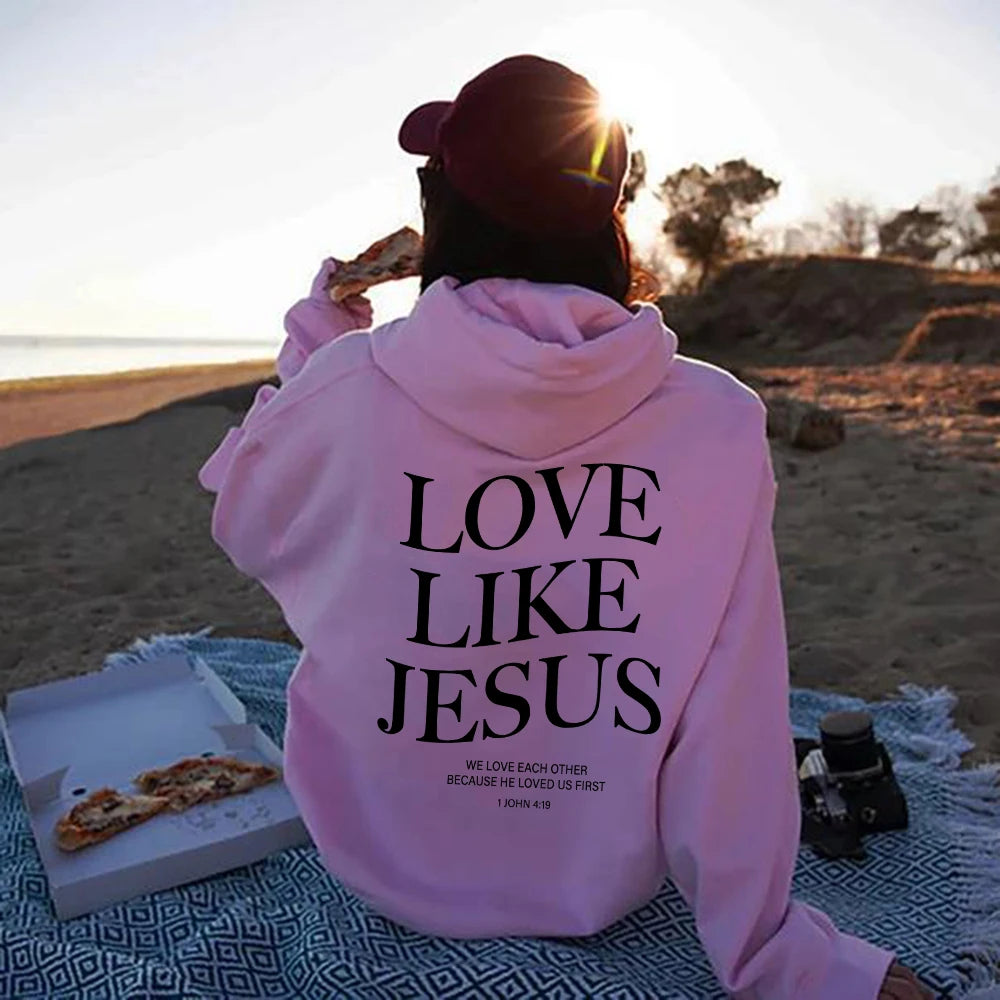 Love like Jesus Inspirational Christian Hoodie Faith Based Religious Hoodies Christian Apparel Bible Verse Jesus Sweatshirt Top 2668south