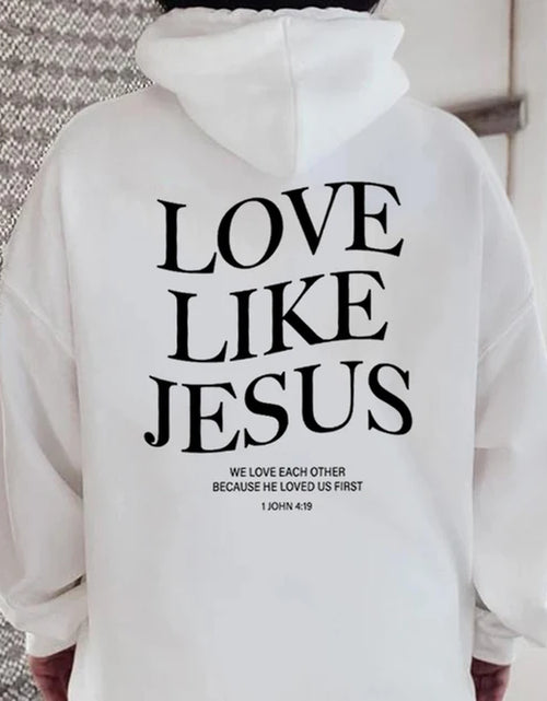 Load image into Gallery viewer, Love like Jesus Inspirational Christian Hoodie Faith Based Religious Hoodies Christian Apparel Bible Verse Jesus Sweatshirt Top 2668south
