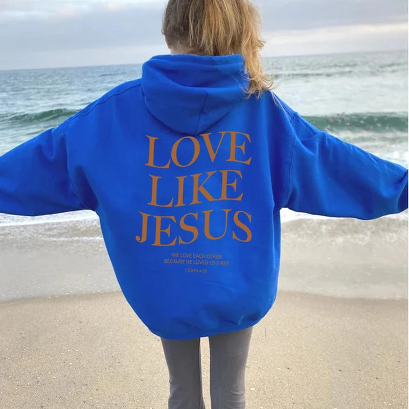 Love like Jesus Inspirational Christian Hoodie Faith Based Religious Hoodies Christian Apparel Bible Verse Jesus Sweatshirt Top 2668south