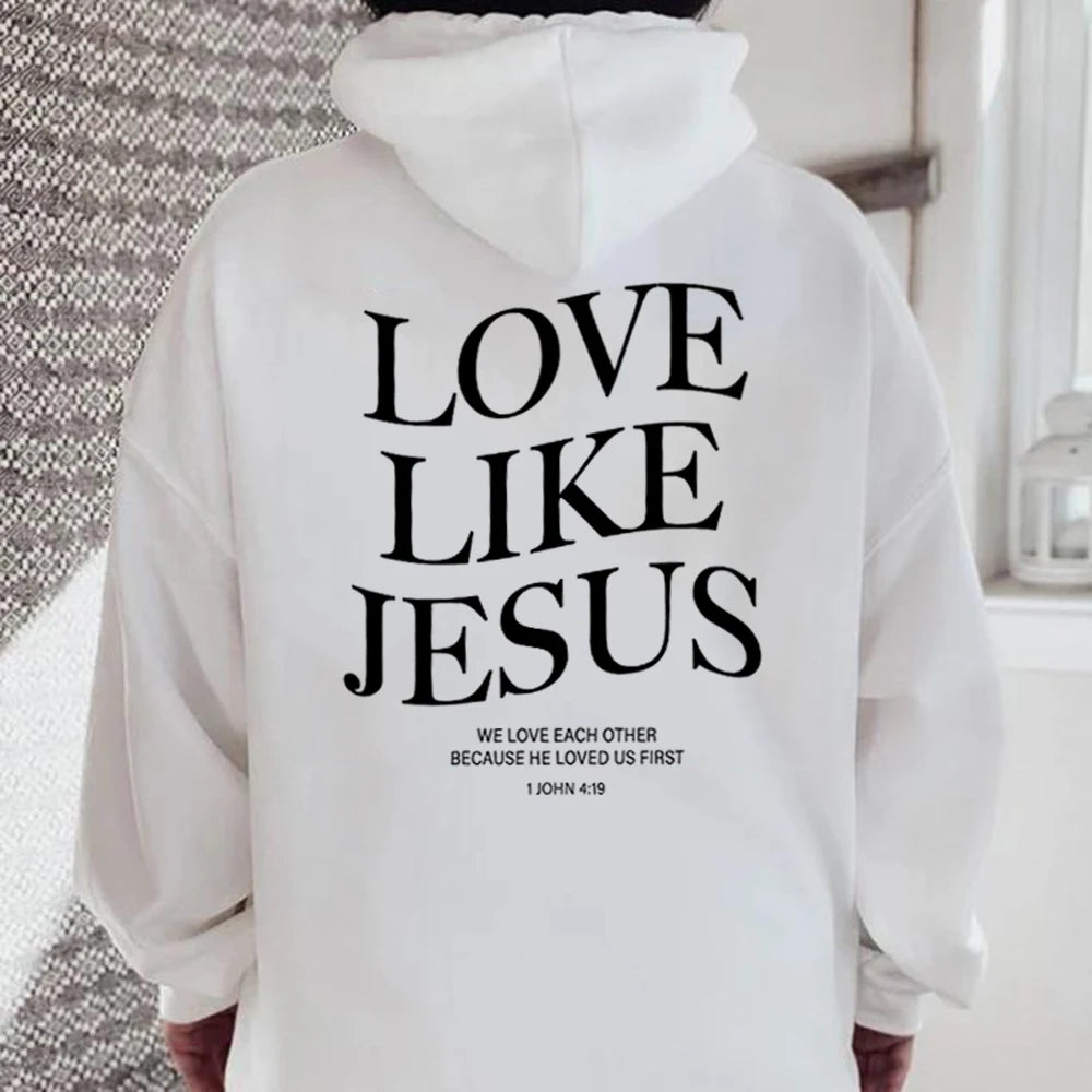 Love like Jesus Inspirational Christian Hoodie Faith Based Religious Hoodies Christian Apparel Bible Verse Jesus Sweatshirt Top 2668south