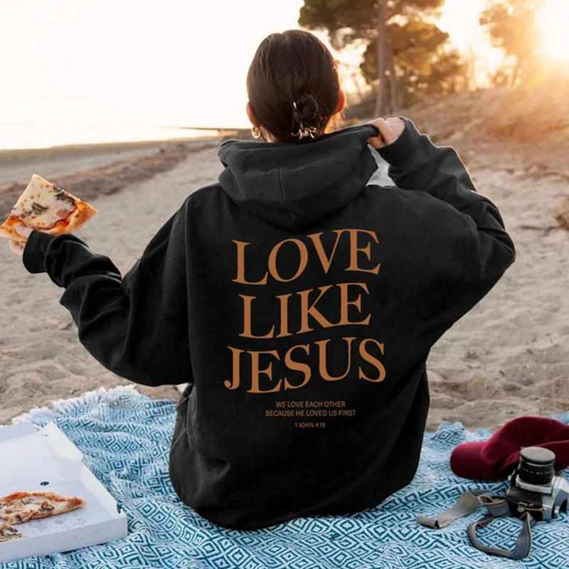 Love like Jesus Inspirational Christian Hoodie Faith Based Religious Hoodies Christian Apparel Bible Verse Jesus Sweatshirt Top 2668south