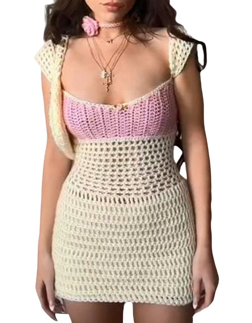 Load image into Gallery viewer, Low-cut Vest Lace-up Knitted Slim Fit Dress 2668south
