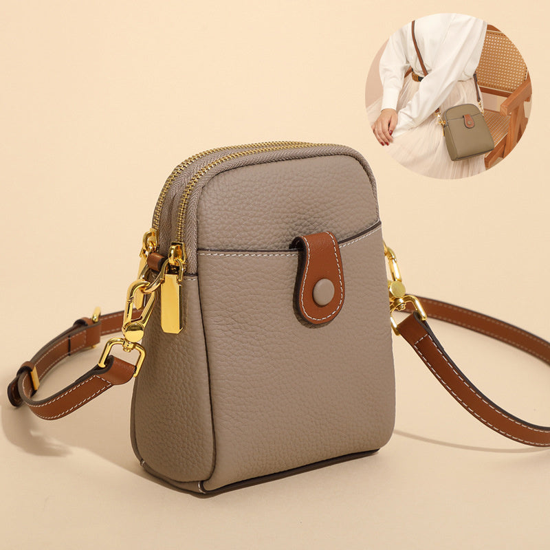 Lychee Pattern Mobile Phone Bag Small High Quality Leather Crossbody Bags For Women Wallet 2668south