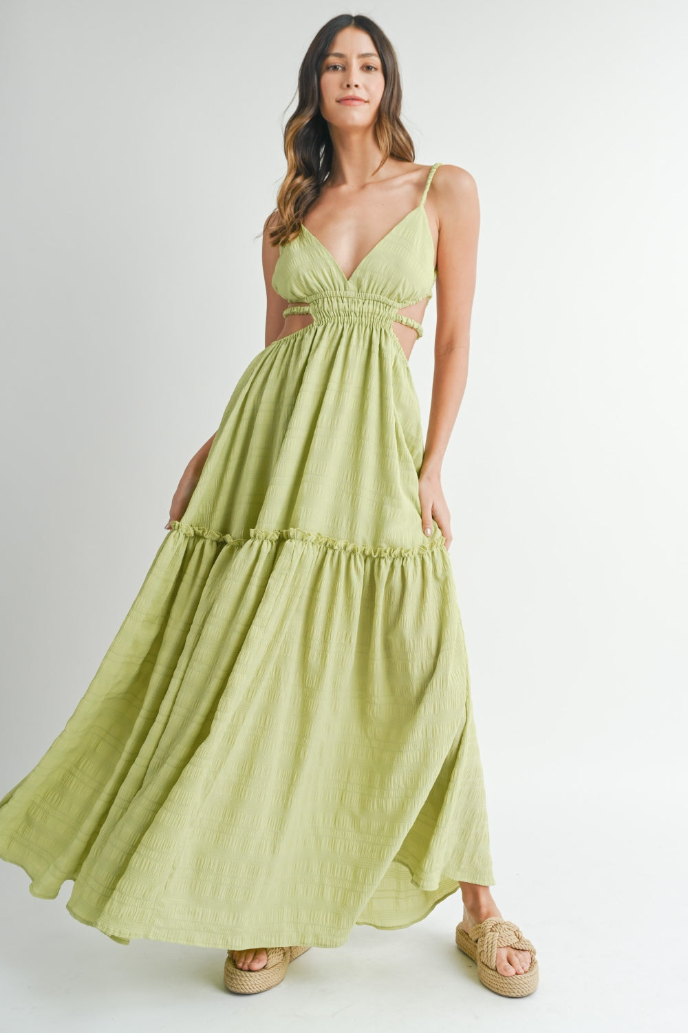 MABLE Cutout Waist Backless Maxi Dress 2668south