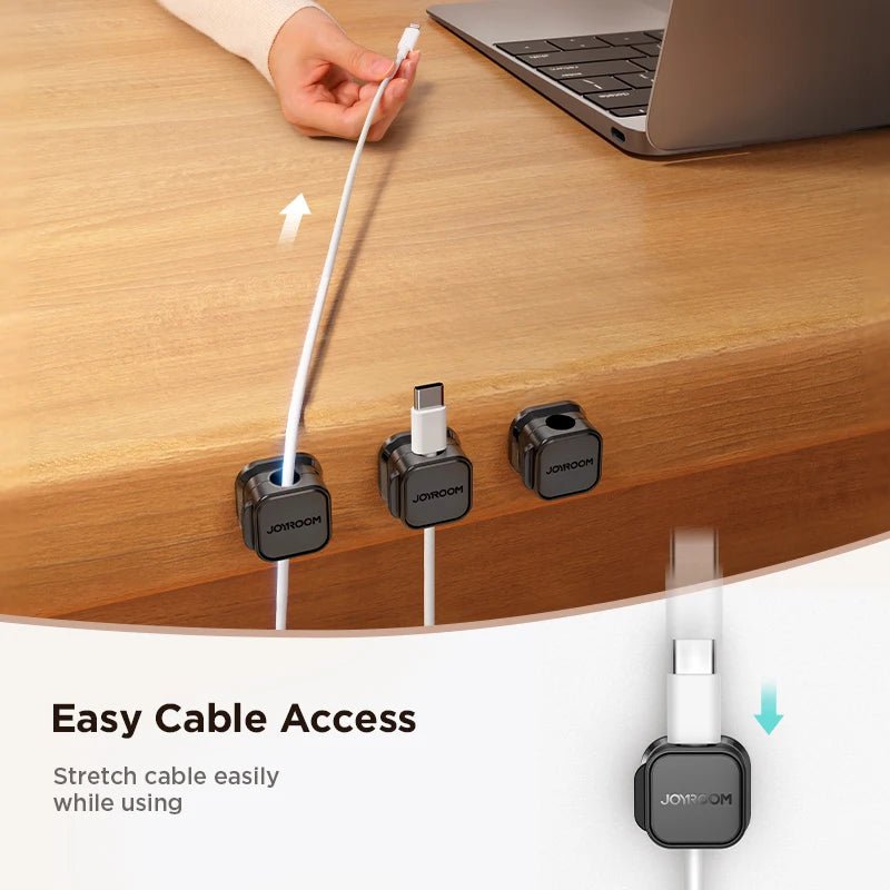 Magnetic Cable Clips Cable Smooth Adjustable Cord Holder under Desk Cable Management Wire Keeper Cable Organizer Holder 2668south