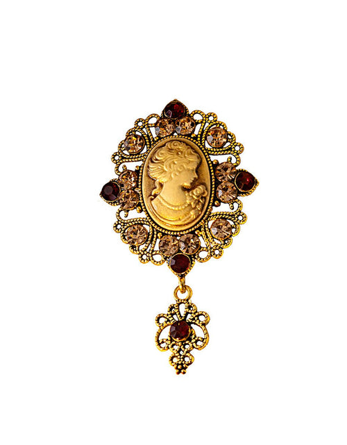 Load image into Gallery viewer, Medieval Beauty Head Brooch Retro Court 2668south
