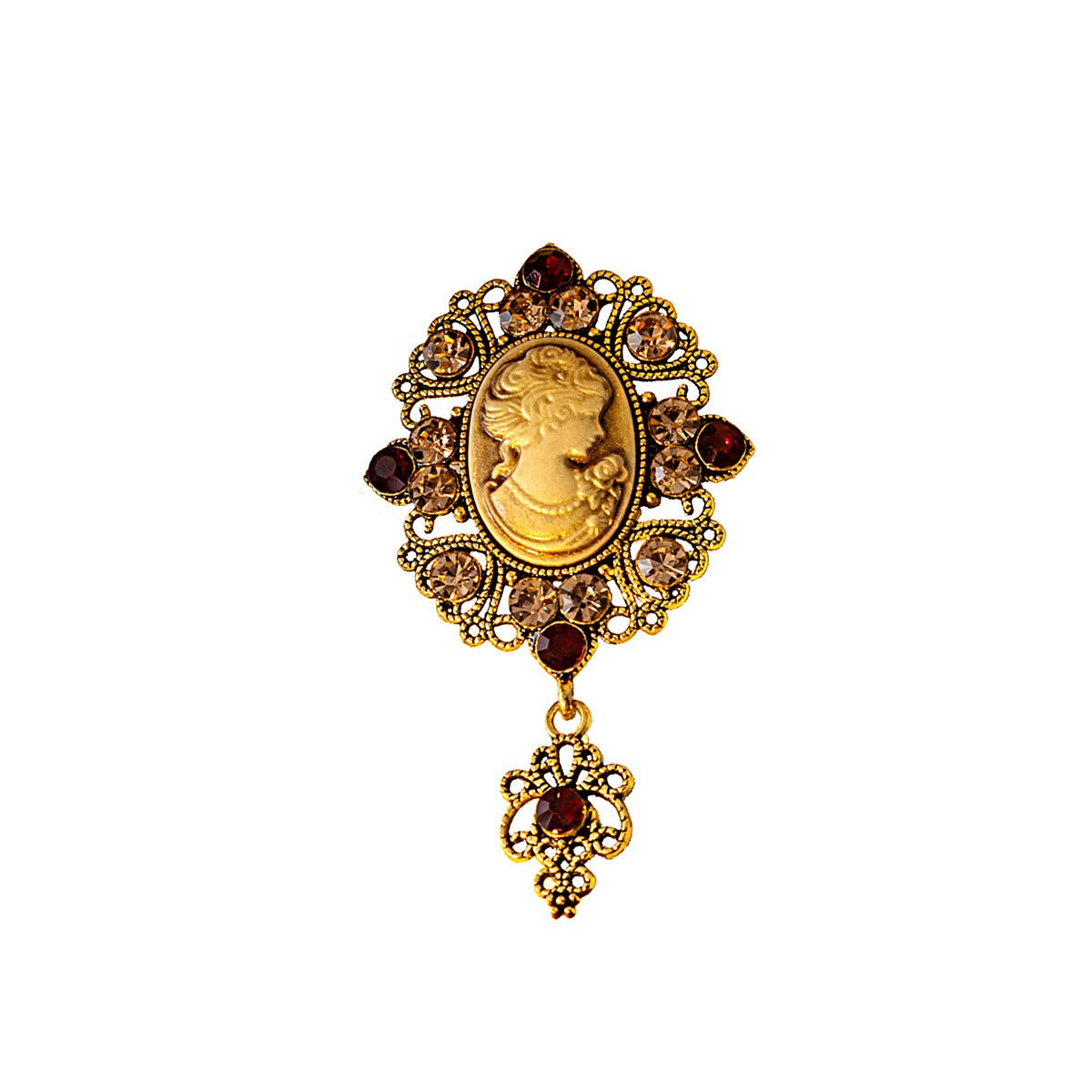 Medieval Beauty Head Brooch Retro Court 2668south