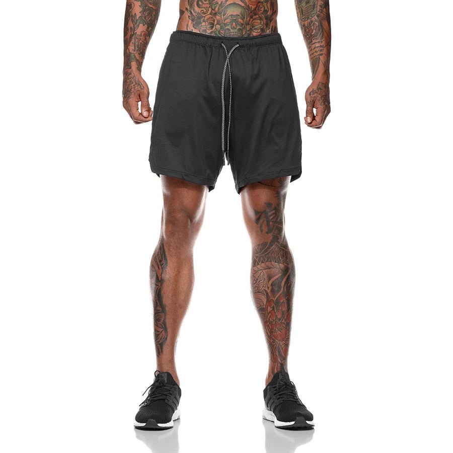 Men 2 in 1 Running Shorts Jogging Gym Fitness Training Quick Dry Beach Short Pants Male Summer Sports Workout Bottoms Clothing 2668south