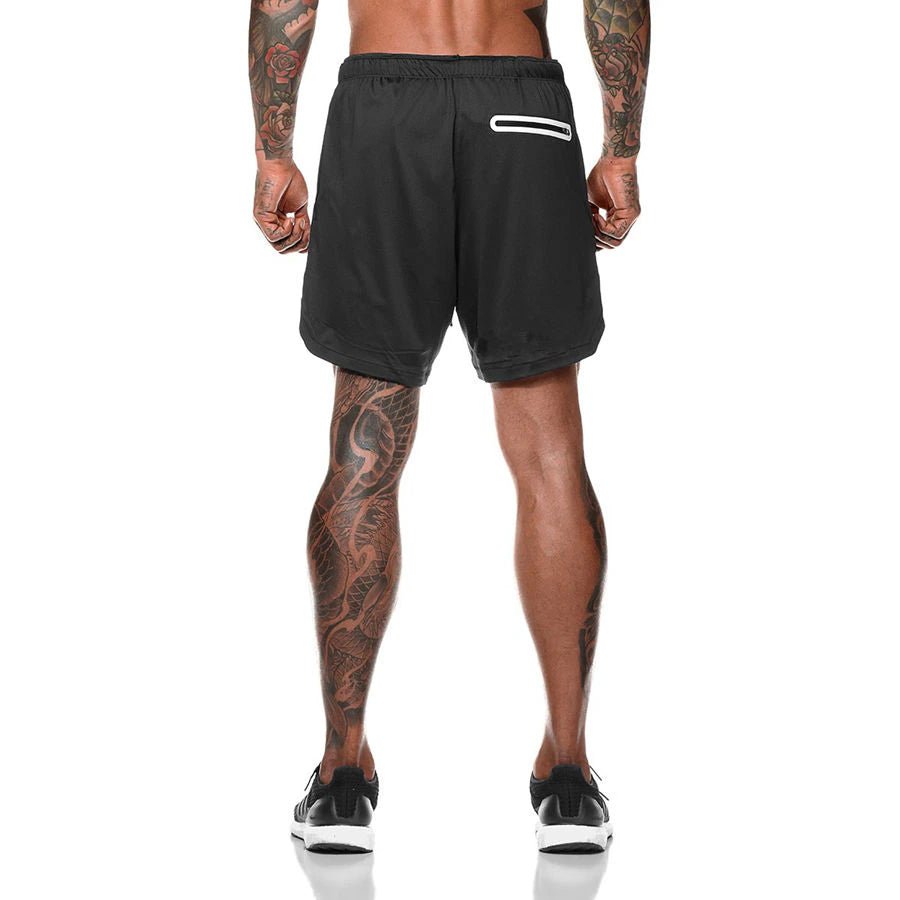 Men 2 in 1 Running Shorts Jogging Gym Fitness Training Quick Dry Beach Short Pants Male Summer Sports Workout Bottoms Clothing 2668south