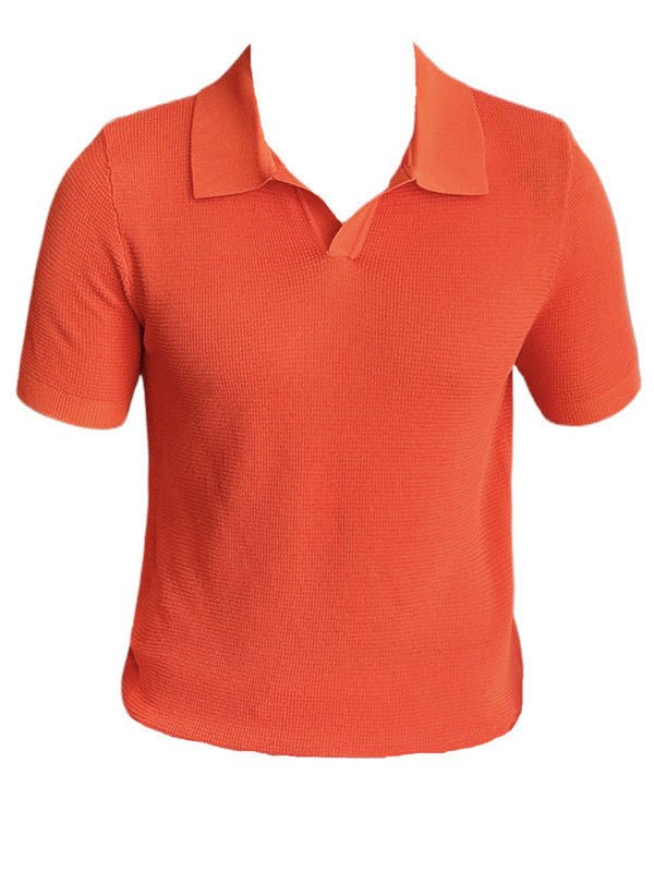 Men's Breathable Casual V-neck Lapel Polo Shirt 2668south