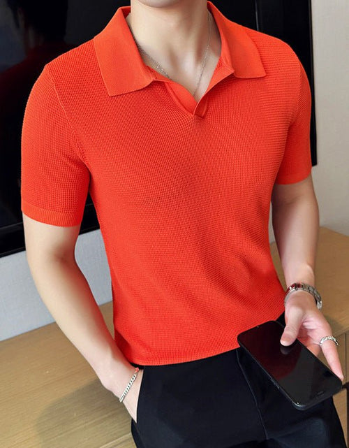 Load image into Gallery viewer, Men&#39;s Breathable Casual V-neck Lapel Polo Shirt 2668south
