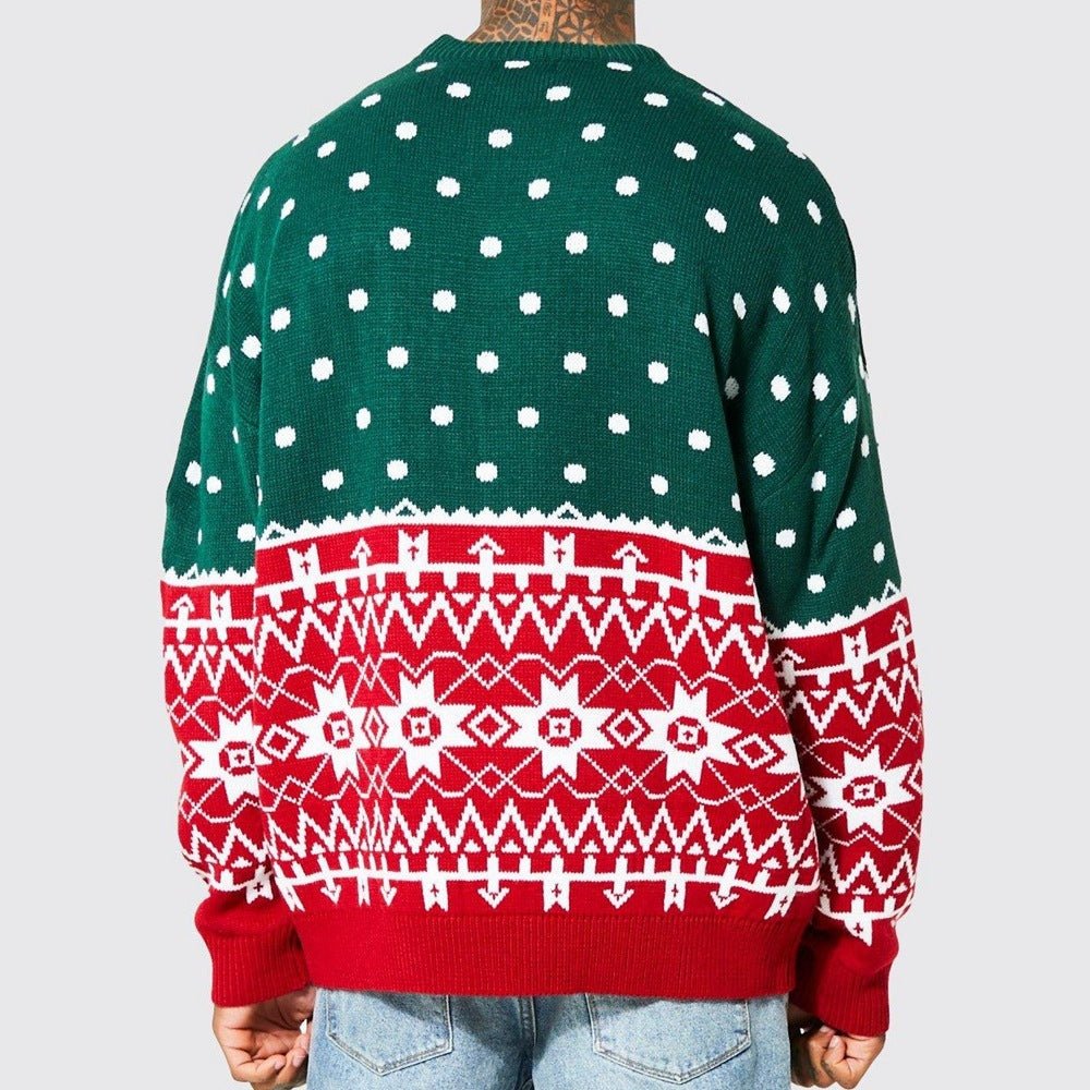 Men's Christmas Jacquard Loose-fitting Sweater 2668south