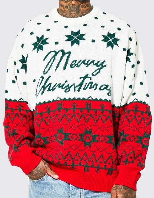 Load image into Gallery viewer, Men&#39;s Christmas Jacquard Loose-fitting Sweater 2668south
