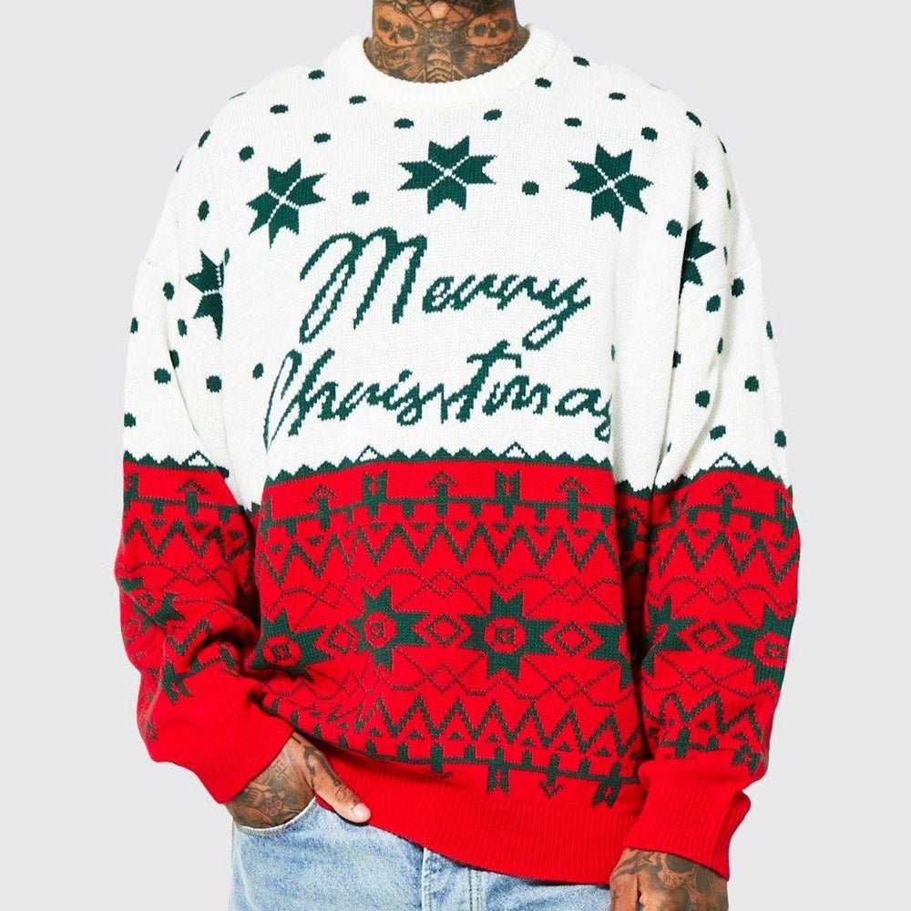 Men's Christmas Jacquard Loose-fitting Sweater 2668south