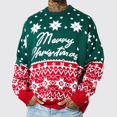 Men's Christmas Jacquard Loose-fitting Sweater 2668south