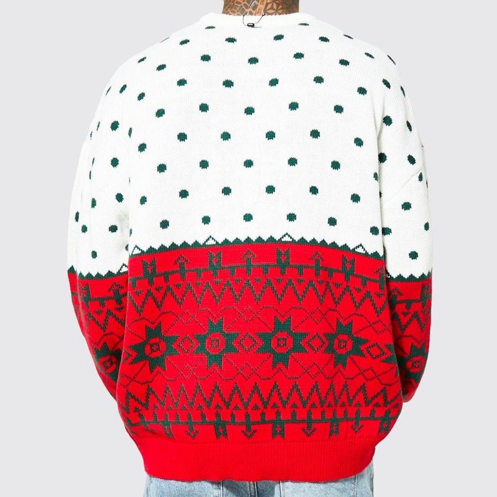 Men's Christmas Jacquard Loose-fitting Sweater 2668south