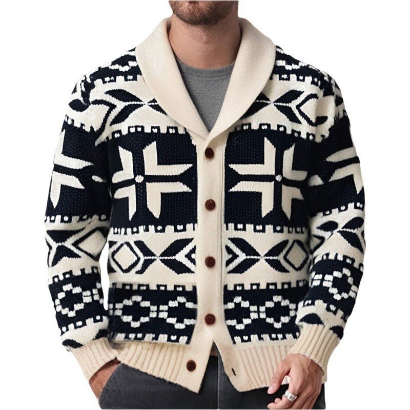 Men's European And American Retro Heavy-duty Jacquard Sweater 2668south