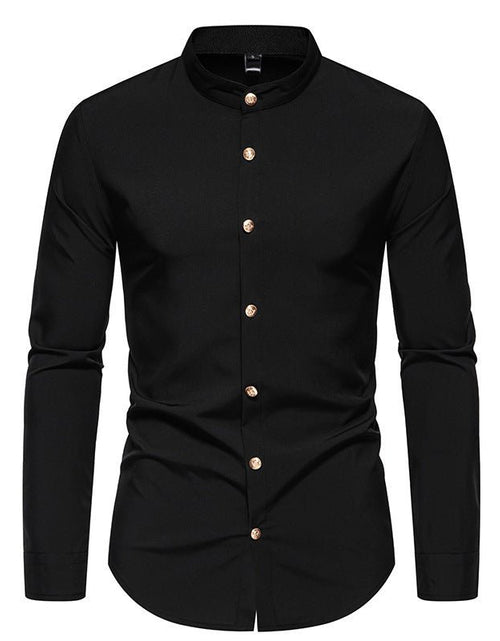 Load image into Gallery viewer, Men&#39;s Fashion Solid Color Party Shirt Metal Button Long Sleeve 2668south
