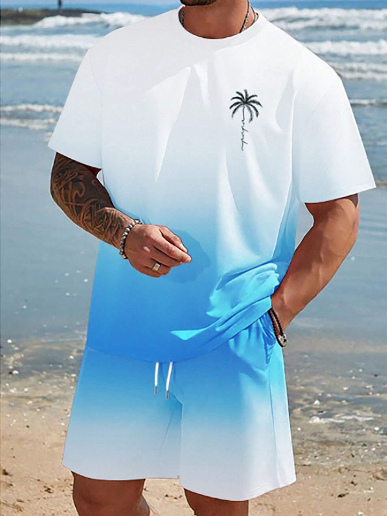 Men's Loose Quick-drying T-shirt Shorts Two-piece Set 2668south