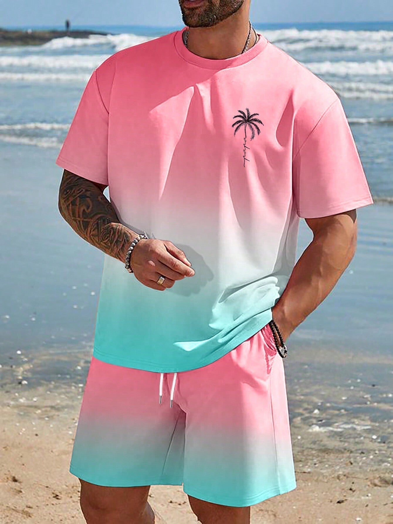 Men's Loose Quick-drying T-shirt Shorts Two-piece Set 2668south